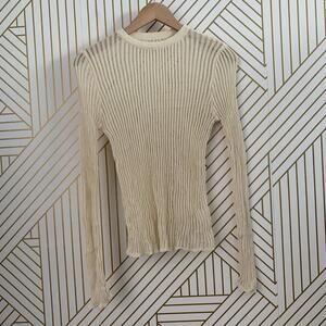 Striped ribbed semi sheer long sleeve tee boho bohemian fairy Fairycore coquette